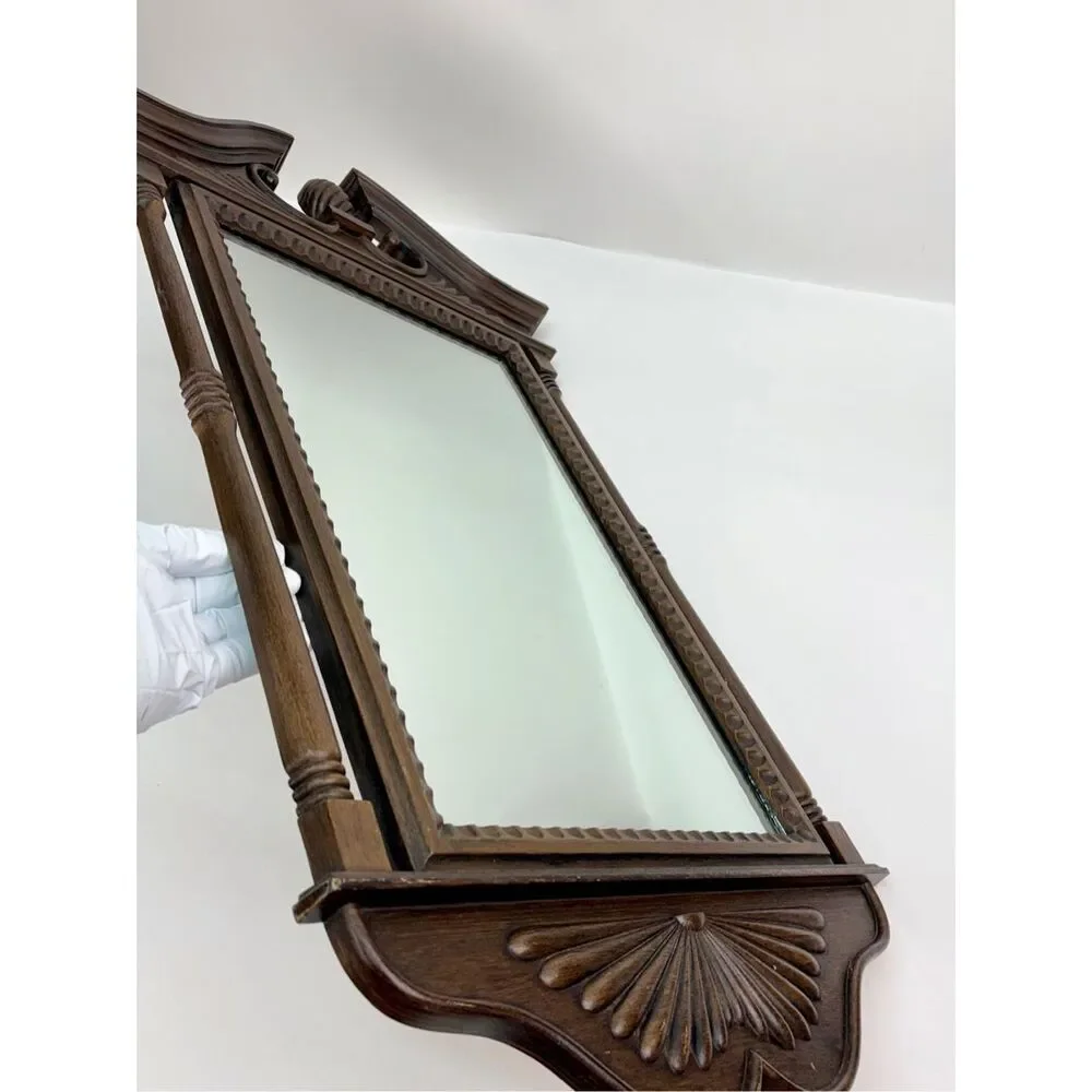 Vintage 1972 Burwood Products Co Colonial Style Wood Wall Accent Mirror 32.5in H